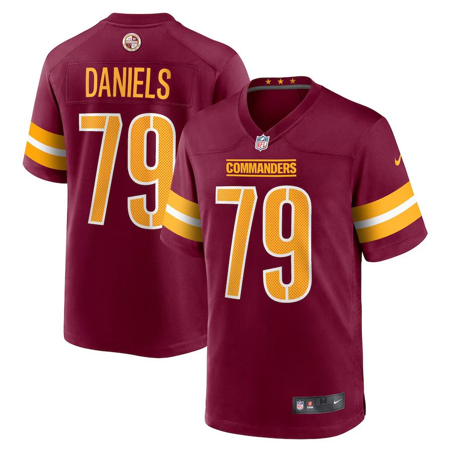 Men Washington Commanders 79 Braeden Daniels Nike Burgundy Team Game NFL Jersey